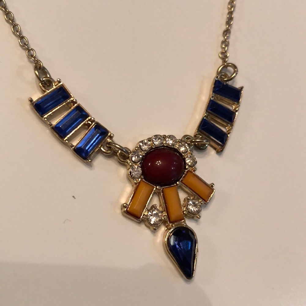 Long Stone Embellished Necklace
